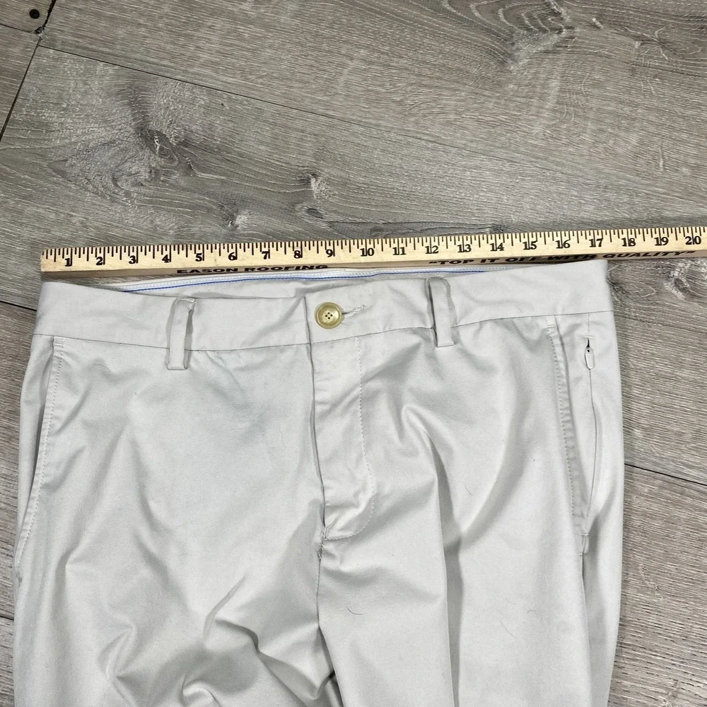 Southern Tide Pants Mens 35x32 Beige Flat Front Lightweight Polyester‎ Fishing